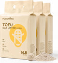 FUKUMARU Tofu Cat Litter - Natural Lightweight Unscented Cat Litter Pellets, Dust Free Quick Clumping, Effective Odor Control, Flushable, Low Tracking, 18 LBS (3 Packs)