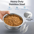 WROSWT Stainless Steel Dog Bowls Set of 2, Anti Rust Metal & Non Slip Rubber Base, Heavy Duty Large Feeding Dishes, Food Grade BPA Free, Food and Water Bowl for Small Dogs (17oz, 2.1cup)