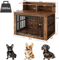 IRONCK 33.4" Small Dog Crate Furniture with Storage Hooks