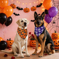 Halloween Dog Bandanas Large 2PCS, Plaid Scarfs for Boy and Girl