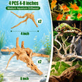 4PCS Natural Spider Wood, 4-8" Driftwood for Aquarium & Reptile Tank Decor