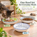 Ceramic Cat Food Bowls, 6 Pack 5.7-In Non-Slip Cat Dishes For Food, Water