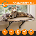 K&H Pet Products Bolster Kitty Sill Cat Window Perch Bed for Large Cats, Orthopedic Window Hammock Holds 40 lbs, Washable Cover, Indoor Windowsill Furniture Bed Seat - Tan/Kitty Unheated 14 X 24in