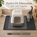 Silicone Cat Litter Mat,Large Waterproof,33.9 x 21.9 in