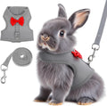 Rabbit Harness and Leash Set,Bunny Leash for Walking Escape Proof,Bunny Clothes with Cute Bow Mesh Breathable Adjustable