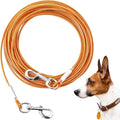 Tie Out Cable for Dogs,10/20/30/50/100FT Dog Leads for Yard Chew Proof,Heavy Duty Tie Out Cable for Large Dogs Up to 125lbs,Dog Runner Tether (Orange, 125Ibs 50ft)