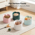 Pink Ceramic Raised Cat Bowls, Tilted Elevated Food or Water Bowls, Stress Free, Backflow Prevention, Dishwasher and Microwave Safe, Lead & Cadmium Free