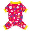 Paiaite 4-Legged Cotton Stretchable Jumpsuit Pjs: Pineapple Pattern Dog Pajamas - Lightweight Cozy Puppy Onesie Clothes, Comfortable Pet Sleepwear Jammies for Hair Shedding Coverage Yellow Edge S