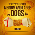 PETPHABET Chicken Wrapped Rawhide Dog Bones, 5-5.5 Inch Long Lasting Dog Chew Treats for Medium & Large Dogs, 5 Count Beefhide Dog Snacks for Training Healthy Chewing, Knotted Dog Bones High Protein