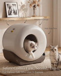 Furrytail Automatic Litter Box Self Cleaning, Odor& App Control, Gray