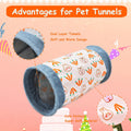 Guinea-Pig Rabbit Tunnel-Tube Toys - Bunny Hamster Hideout Small Animal Activity Tunnels Hideaway Accessoies for Dwarf R