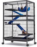 HABUTWAY 50''H Metal Small Animal Cages, Rolling Chinchilla Cage with Removable Ramps, Lagre Cage for Chinchillas/Guinea