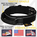 ADITYNA Heavy Duty Dog Collar with Handle - Thick Dog Collar for Large Dogs - Wide, Reflective, Tactical, Soft Neoprene 