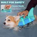 Dogcheer Dog Life Jacket, Cute Shark Dog Life Vest for Swimming Boating with Superior Buoyancy and Rescue Handle, Adjustable Puppy Floating Swim Vest for Small Medium Large Dogs - Pool Blue, XS