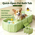 Foldable Dog Bath Tub, Collapsible Pet Bathing Basin with Drain Design for Indoor Grooming, Apartment and Outdoor Travel