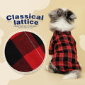 Paiaite Plaid Dog Shirt: Classic Checkered Style in Pure Cotton for Large, Medium, and Small Breeds, Comfort, Breathabil