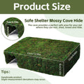 L Size Green Moss Cave Hide, Reptile Shelter for Gecko Snake