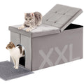 MEEXPAWS Cat Litter Box Enclosure Furniture Hidden Extra Large, Lift Design Lid Velvet Cat Washroom Bench Storage Cabinet | 35.4x19.7x19.7 in | Dog Proof|Urine Proof Inside|Quick Assembly| Easy Clean