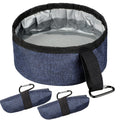 Meanplan 2 Pack Portable Dog Bowls Foldable Travel Dog Dish Portable Puppy Water and Food Bowl Pet Hiking Accessories for Small and Large Pets(Dark Blue,40 oz)