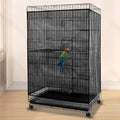 Aynaxcol Adjustable Birdcage Seed Feather Catcher Bird Cage Net Cover Soft Skirt Guard Birdcage Nylon Mesh Netting for Parrot (118 x 39.4 Inch) (Black)