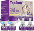 TopSum Cat Calming Pheromone Diffuser: Feline Pheromones Plug in for Stress, Alone At Home, Spraying, Fighting, Scratchi