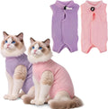 Hpetppy 2 Pack Cat Recovery Suit Female for After Surgery Kitten Onesie