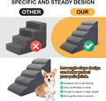 CiWiVOKi Dog Stairs for Bed, 5-Step Dog Steps for Couch and High Bed, Non-Slip Pet Stairs, 24" High Sofa Foam Ramp - Best for Small Pets, Older Cats with Joint Pain