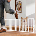 10''-15.8'' Height Adjustable Dog Gate, Extra Wide 18.1"-46" All Metal Short Dog Gate to Step Over, Pressure Mount Small