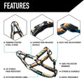 Wolfgang Heavy Duty Adjustable Dog Harness, Pull-Tested to Over 800 lbs for Walking & Training, Overland Print, Medium