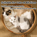 FHKPET Instinct Basket, Stimuli Handwoven cat Basket Rope Cotton Eliminates Bed Rejection Round Pet Basket, Boho Catbed for Cats Handwoven Scratchable Breathable Weave (Large)
