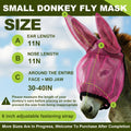 1 Pcs Mini Donkey Fly Mask with Ear Protection, Rose Red