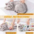 ondware 27.6In Self-Adhesive Cat Grooming Wrap, Anti-Escape Cat Restraint for Nail Clipping, Cat Swaddle Wrapping Cloth for Pet Cleaning & Beauty, for Cats up to 15lbs, Cat Gifts