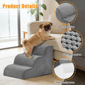 3-Step Dog Stairs for Small Dogs and Cats, 16" H Dog Steps
