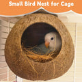 Bird Coconut House for Cage Natural Coconut Shell Parakeet Nest Hut