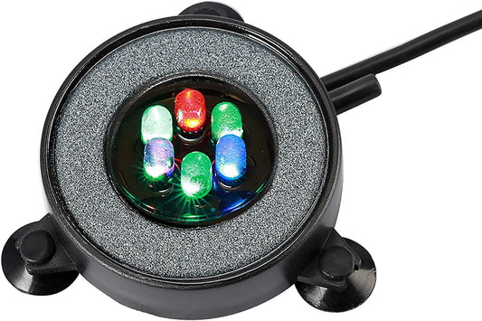 NICREW LED Aquarium Bubbling Stone Disk, 2 Inch Fish Tank Bubbler