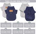 2 Pack Dog Sweaters for Small Dogs Warm Fleece Dog Sweatshirt with Leash Ring Pet Puppy Swearer Coat Apparel Outfit Winter Clothes for Chihuahua, Yorkie, Bulldog, Dachshund Cats XXS, Grey