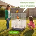 Elegaperma 2 Pcs Bird Cage Netting Seed Catcher, Adjustable Skirt Bird Cage Net White Polyester Splash Guard for Parrot Finch Cages