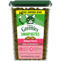 Greenies Cat Treats, Feline Smartbites, Skin & Fur Health, Crunchy and Soft Cat Treats, Salmon Flavor, 16 oz. Tub