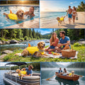 Dog Life Jacket - High Buoyancy Dog Swim Vest with Chin Rest, Reflective Dog Float Jacket with Rescue Handle, Adjustable
