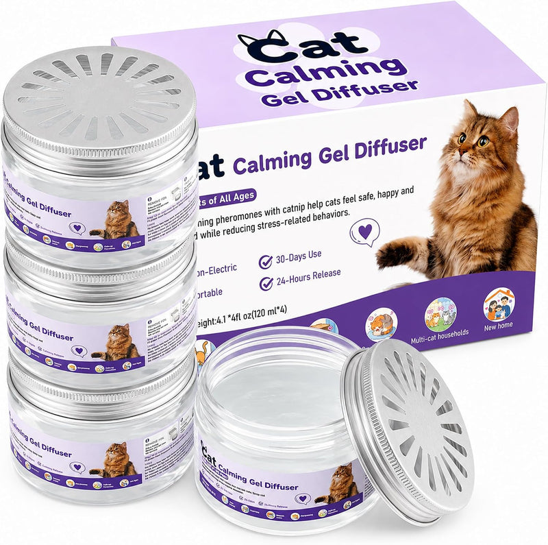 4 Pack Cat Pheromone Calming Diffuser Gel Relieve Anxiety