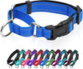 Reflective Martingale Dog Collars. Dog Collar with Quick Release Buckle. Adjustable Soft Padded Breathable Nylon Pet Col