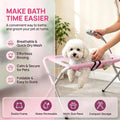 Pet Grooming Hammock for Dog&Cat, Foldable Pet Bathing with Stand，Pink-A