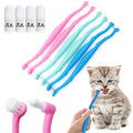 PenVinoo Dual Sided Cat Toothbrush Dog Toothbrush Finger Brush Micro Head, Suitable for Small to Large Dogs & Cats (White, Small)