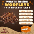 Woofley's 6 Inch Bully Sticks for Small Dogs - (30 Count) - Bully Sticks for Dogs - Long Lasting Bully Stick Dog Chews
