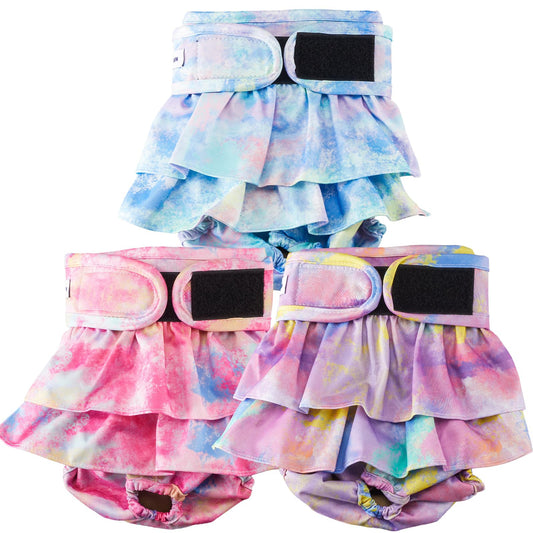 Reusable Dog Diapers Female Medium Washable, Premium Doggie Diaper for Dogs, Pack of 3, Highly Absorbent Dog Diaper for Heat, Incontinence and Puppy Training(M)