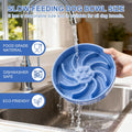 Fancy Lemon Ceramic Slow Feeder Dog Bowl, 3 Cup Dog Food or 25oz Water, Slow Eating Bowl for Middle Breed, Maze Puzzle Feeder for Fast Eaters, Anti-Choking Stop Bloat, Non-Slip BPA Free (Blue)