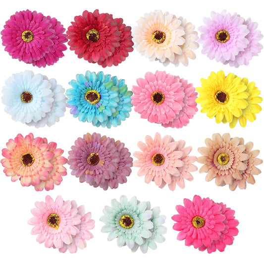 30 Pack Dog Collar Flower Bows Charms Multicolored Daisy Flower Attachment Sliding Bows Pet Summer Collar Accessories for Small Medium Large Puppy Cat Dogs Pets Grooming Birthday Costumes Accessories