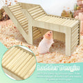 PINVNBY Hamster Burrow Tunnel Hideout Wooden Hamster Climbing Ladder Toy Cage Decor Accessories for Gerbil Mice or Other