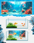 Mindsoft 4 Pack Aquarium Background, 48 x 18 Inch