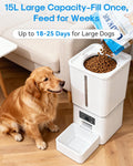 Gwozn Automatic Dog Feeder Large Breed: 15L/63-Cup Capacity for 23mm Kibble